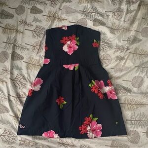 Floral Women’s Mini Dress - Black with Pink Flowers